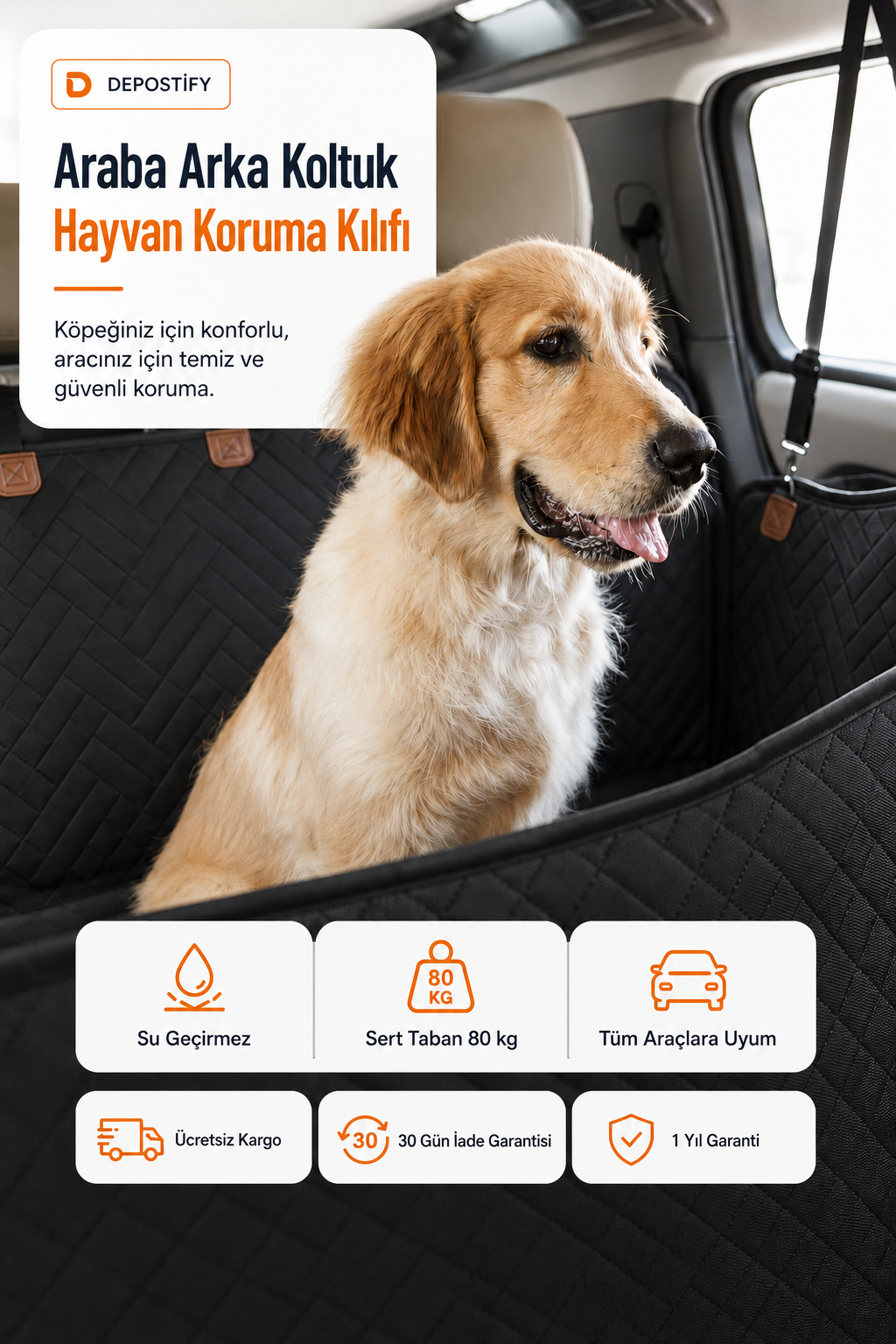 Araba Arka  Koltuk Hayvan  Koruma Kılıfı
